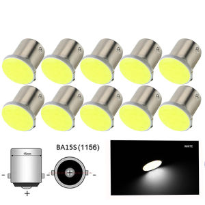 10 Chiếc Bóng Đèn LED Xe Hơi Đèn Tín Hiệu Rẽ P21W 1156 Ba15s Đèn Phanh Đỗ Xe COB 12V 24V 7000K