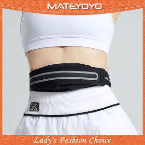 MATEYOYO Sports Bag Multi Functional Sports Waist Bag Adjustable Pouch Runners Belt Workout Elastic Belt Reflective Strip Slim Phone Holder Fanny Pack Waterproof Running Belt For Workout Gym Cycling
