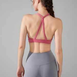 Lycra Comfort Yoga Bra Chest Pad Running Sports Bra Gym Top Women Stretch Push Up Underwear Women Fitness Tank Top