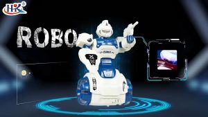 360° Spinning Stunt Robot Toy Interactive Electric Robot with Music & Flashing Lights Toddler Educational Learning Gift