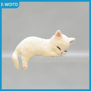 【E-WOITD】 Cute Car Center Console Decoration Ornaments Kitten Action Figure Auto Dashboard Rearview Mirror Decoration Car Accessories