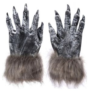 Halloween Werewolf Gloves Ghost Festival Terror Wolf Claw Set Beast Gloves Black Wolf Terror Womens White Ghost Gloves