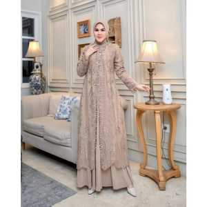 T&M-gamis brukat set inner outer terbaru ootd lebaran 2025 mewah elegan shafira gamis brukat terbaru