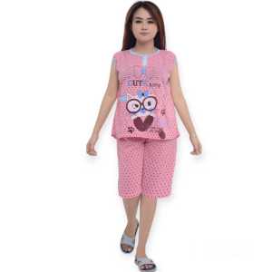 baju tidur wanita dewasa bb max 70kg bahan kaos serian muda lekbong kancing 2 motif kirim campur