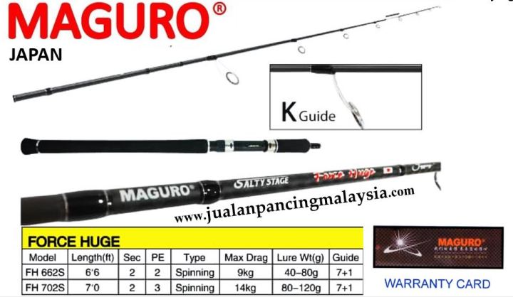 MAGURO JAPAN FORCE HUGE SPINNING JIGGING ROD Lazada Lazada