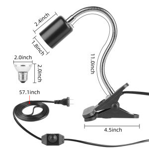 V.TOP Fitting Lampu Keramik Ceramic Jepit Dimmer ON/OFF Nomoy Fiting Untuk Reptile Sulcata Kura Hewan Peliharaan Merangkak