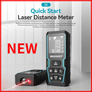 New S6 เครื่องวัดระยะทางเลเซอร์ดิจิทัล 100 เมตร หน้าจอ LCD ขนาดเล็ก ความแม่นยําสูง