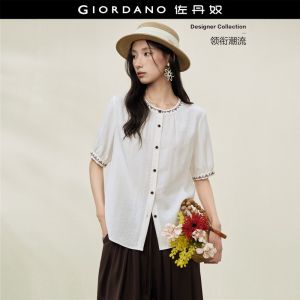 GIORDANO Women Shirt Warm Weather Shirt Moderate Thickness Shirt Non-Elastic Shirt 18346704