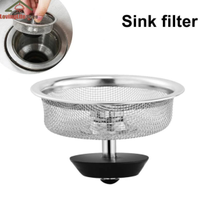 【LovingLife Store】 1PCS Stainless Steel Sink Filter With Water Plug Function  Waste Disposer Outfall Strainer Sink Filter Mesh Hair Sewer Outfall Kitchen Sink Accessories