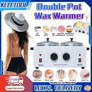Double Pot Wax Warmer Adjustable Temperature Electric Pemanas Waxing Pot 2 Tungku Hair Removal Wax Machine Penghilang Bulu Lilin Lebah Alat Bulu Waxing Heater Premium Double Pot Heater Untuk Salon Alat Peleleh Waxing Pemanas Lilin Listrik