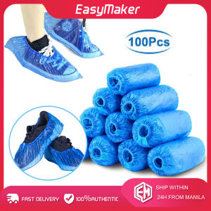 100Pcs Shoe Cover 50 Pairs Disposable Foot Covers Perfect Care Waterproof Plastic Boot Covers Indoor Protect Home Floors Outdoors Water Resistant Cover Mud-Proof One Size Fits Most