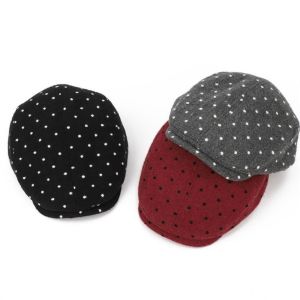 NOCASE Polka Dot Forward Hat Korean Style Adjustable Newsboy Cap Versatile Retro Painter Beret Autumn Winter Wear