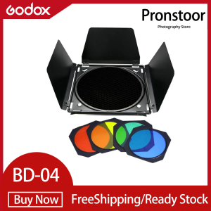 Godox BD-04 BD04 Chụp đèn ảnh với lưới tổ ong và 4 màu gel Bộ lọc (Đỏ vàng Lam Lục)
