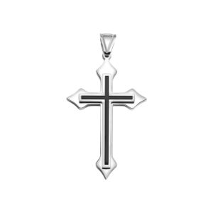 Personalized Hip Hop Couple Cross Necklace Vintage Colorless Stainless Steel Sweater Chain necklace