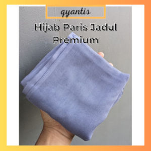 Kerudung Segiempat model Paris Polos Jadul bahan premium warna abu sma