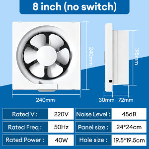 BOBO 8/10/12/14 Inch Two-way Airflow Intake/Exhaust Fan with Pull Cord Control Bidirectional Efficient Ventilation