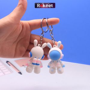 Rokeet Gantungan Kunci Lucu Motif Astronaut Keychain Mini Karakte