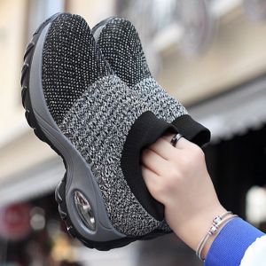 【Ready Stock】Best Seller New Korean Women K-fashion Sock Shoes 1839 Mesh Breathable Slip On Running Shoes For Women