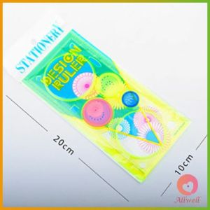 AW ไม้บรรทัดวาดลวดลาย ไม้บรรทัดรูปทรงเรขาคณิต วาดรูปดอกไม้ สวยงาม ฝึกสมอง ไม้บรรทัดมหัสจรรย์ ruler set