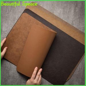 Beautiful 1pcs Light Luxury Solid Leather Placemat Coffee Brown PU Table Mat Waterproof Oilproof Heat-Insulated Plate Bowl Pad Table Decor