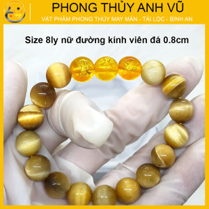 Vòng tay mắt hổ tam hợp thân tý thìn - size 8 10 12ly cho người mệnh thổ mệnh kim - có khai quang điểm nhãn may mắn tài lộc - bảo hành 12 tháng - PHONG THỦY ANH VŨ