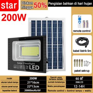 Lampu tenaga surya Super terang 800W 1103 LED 0 Biaya listrik Kontrol Cahaya Cerdas tahan air IP67