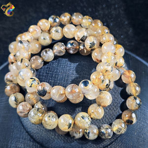 Natural High Grade Gold Rutile Flower Bracelet