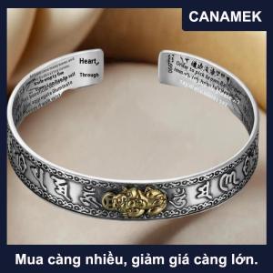 【CANAMEK】 Sáng Tạo Cá Tính Tục Ngữ Tim Sutra Pixiu Mở Vòng Đeo Tay Phụ Nữ Người Đàn Ông Trang Sức Accessries
