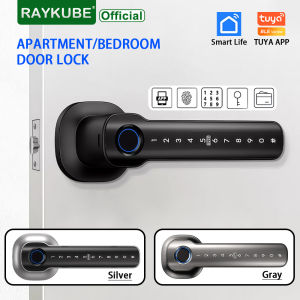 RAYKUBE HL50 Tuya Bluetooth Smart Door Handle Lock 5 Ways Unlock Fingerprint Password IC Card Key APP Control Electronic