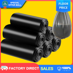 【Thicken】1 Roll about 18pcs Disposable Black Garbage Bag for Bin Plastic Trash Bags