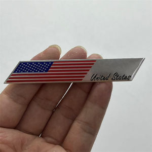 Tem Nhôm - Logo hình lá cờ mỹ USA - Dán trang trí ô tô xe máy laptop....