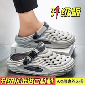 Free Shipping New Summer MenS Clogs Outdoor Wear Thick-Soled Closed-Toe Sandals Beach Soft Sandals Casual Style Beach Sandals