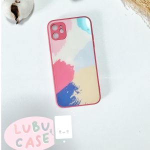 【Silicon+Glass】Case Liquid Silicon Case For iPhon XR X XS Max 7 8 7+ 8+ SE 2020 SE 2022 Pastel Colour Paint Motives