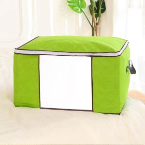 Non Woven Oxford Clothes Storage Box Foldable Organizer Zip Bag Comforter Quilt Large Capacity 55L Bekas Kain Kotak Simpanan折叠棉被衣物收纳袋