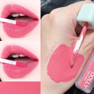 Son kem lì màu <CAM ĐỎ> Dolly super matte son kem lì không chì bền màu lâu trôi mua 2 cây tặng 1 hộp đựng cao cấp