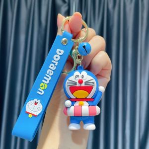 Cute Doraemon Keychain Fashion Design Key Ring with Lanyard  Cartoon Design Dora Keychain Bag Wallet Keyring