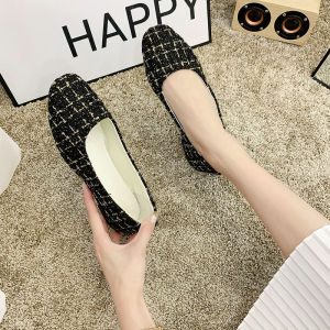 WtMei Women 2021 Low-cut Single Shoes Square Toe Flat Shoes All-match Fashion doll Shoes Plus Size 35-43