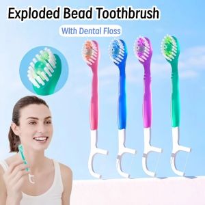 Mini Explosive Bead Toothbrush Portable Dental Flosser Adult Cleaning Toothbrush Anti-Bacterial & Daily Oral Hygiene