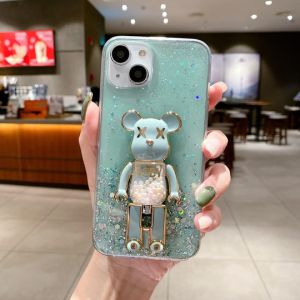 HUAWEI Nova 7se Y9 Prime P20 Mate 10 Pro shining transparent glitter bear stand case