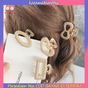 【Bosuer💛COD】Jepit Rambut Wanita Geometri Ikatan Simpul Fashion Aksesoris Rambut Paduan Indah Untuk Pesta Warna Emas
