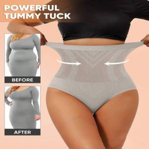 High Waist Tummy Control Butt Lift Seamless Solid Color Body Shaping Elastic Adjustable Plus Size Underwear Breathable Comfortable