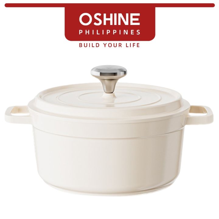 oshine-cast-iron-enamel-pot-24cm-casserole-dutch-oven-pot-soup-pot