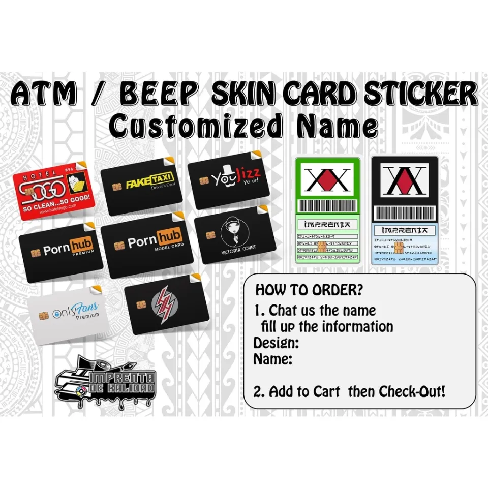 oqhzgm469gv9 Pornhub Card Skin Card Sticker Vinyl Debit/ATM/beep card  sticker skin | Lazada PH