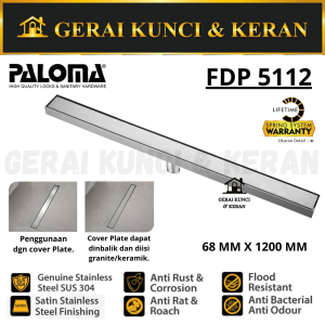 PALOMA FDP 5112 Floor Drain Panjang Strainer Saringan Got Kamar Mandi Smart Drain Anti Bau
