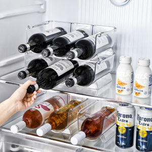 Stackable Wine Rack Refrigerator Organizer Kitchen Bottle Storage Holder for Wine Beer and Can Bottles