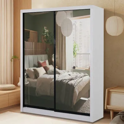Home Elite Almari Baju Wardrobe Closet Sliding Door Anti-Jump Cabinet Living Room Bedroom Furniture Almari Baju / Almari Rak Baju / Kabinet Baju Clothes 8ft x 8ft / 6ft x 8ft | 8x8 6x8