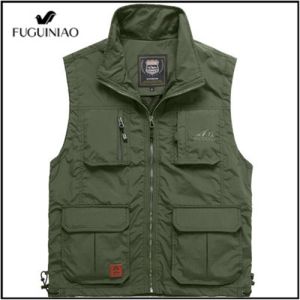 Fuguiniao Men Multi-pocket Vest Large Size Vest Mens Army Casual Waistcoats Sleeveless Fashion Coats M-5XL