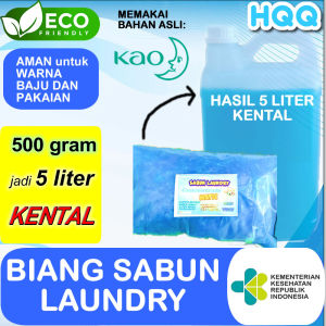 BIANG SABUN LAUNDRY HQQ DOUBLE PEWANGI 500gr U/ MENJADI SABUN DETERGENT LAUNDRY CUCI BAJU 5 LITER KENTAL