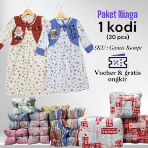 JUAL GROSIR GAMIS ANAK ISI 10 DAN ISI 20 pcs DRESS ANAK TERBARU UMUR 2-10 TAHUN