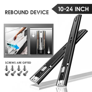 Aolisheng 550mm open drawer slide Extension full bearing 3 times bounce rails can support a weight of 45g. 1 pair (Pack 2)